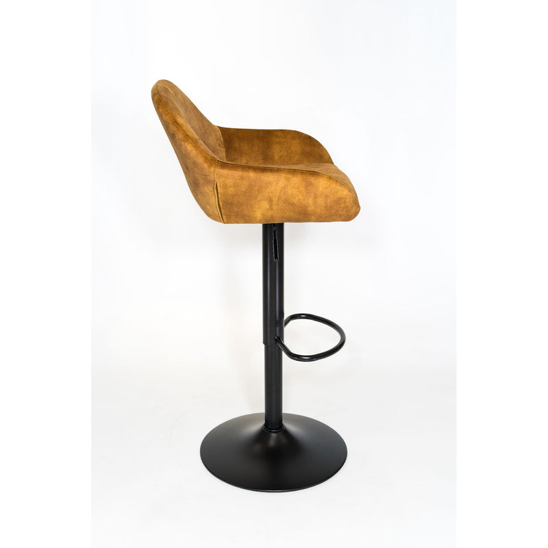 Tabouret de bar SOMAN velours Moutarde 51x51xH107cm