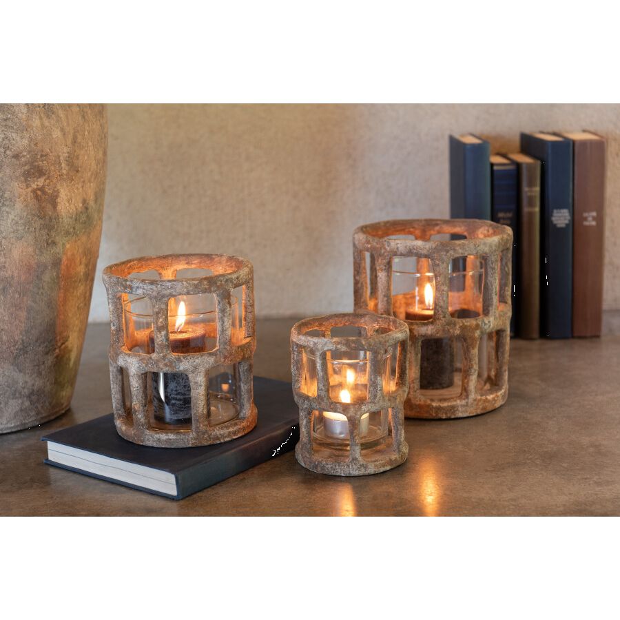 PHOTOPHORE ANTIQUE VERRE 10x10x12cm