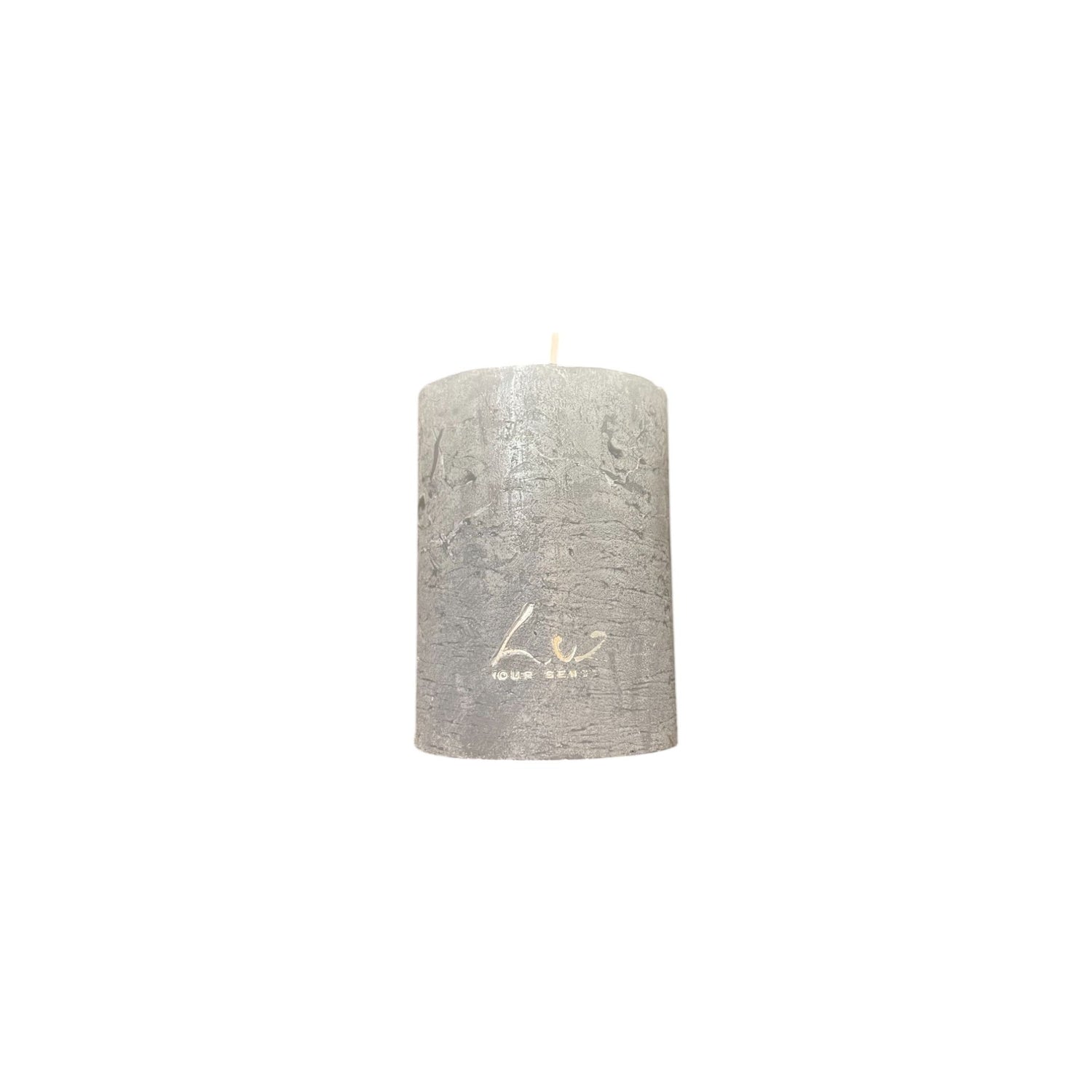 Bougie Rustique Gris Ø6xH8 cm