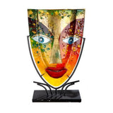 Vase Visage OEIL BLEU Multicolore 10x28.5xH47 cm