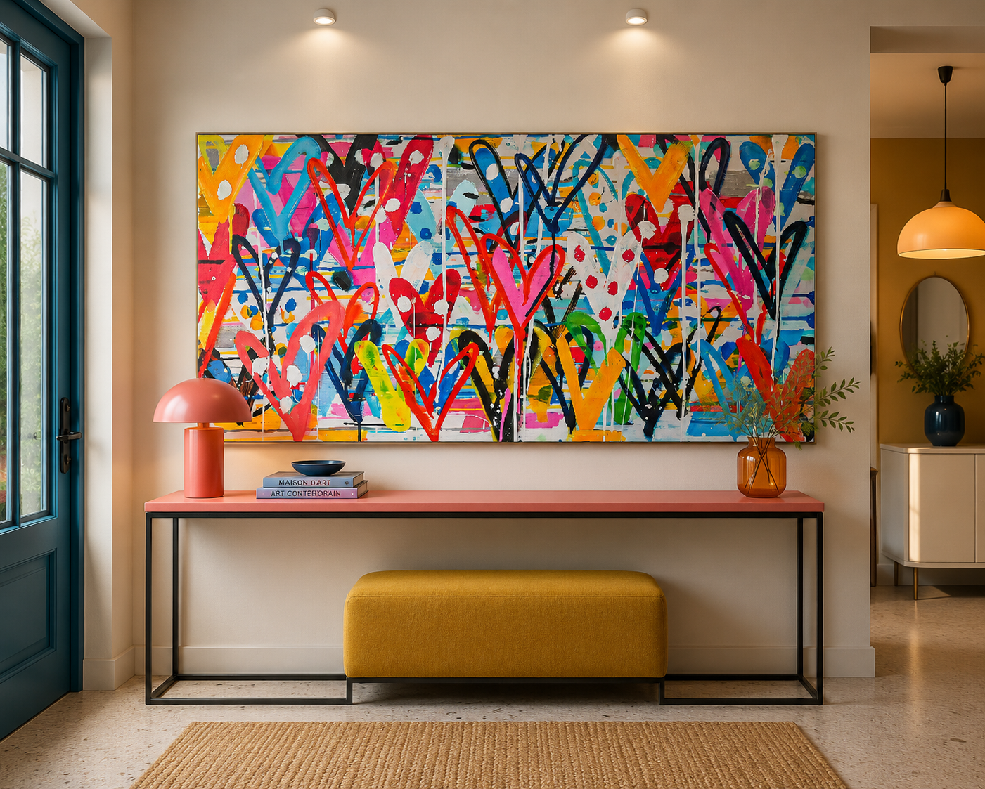 Tableau CŒURS V 180x90cm