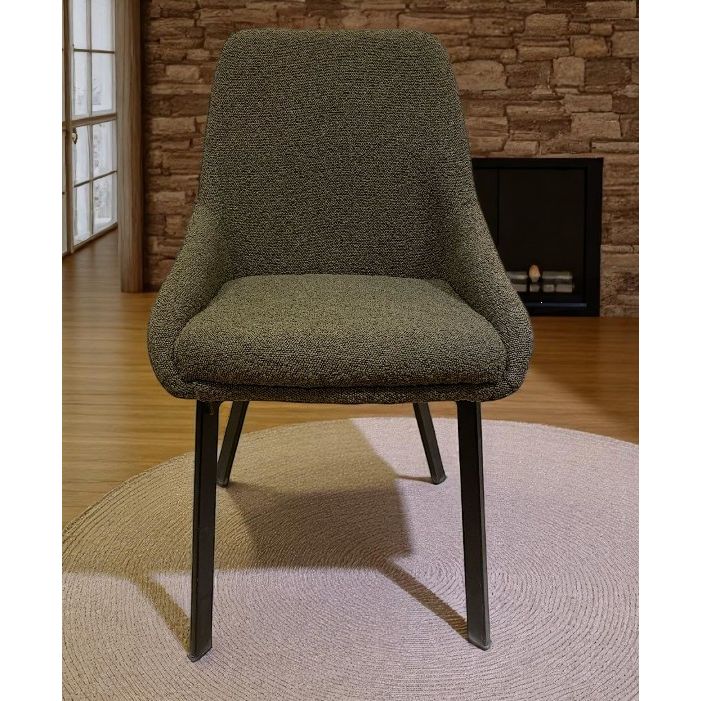 Chaise MARIZAN Tissu Bouclette Kaki 50x50xH86cm