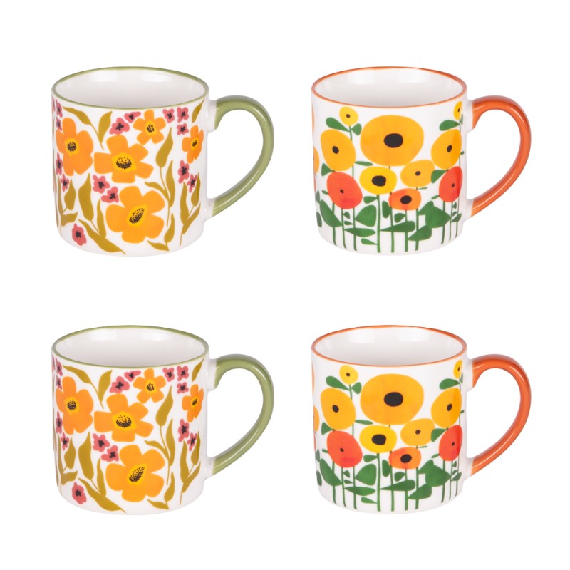 Cof 4 mugs 35cl bloom heritage