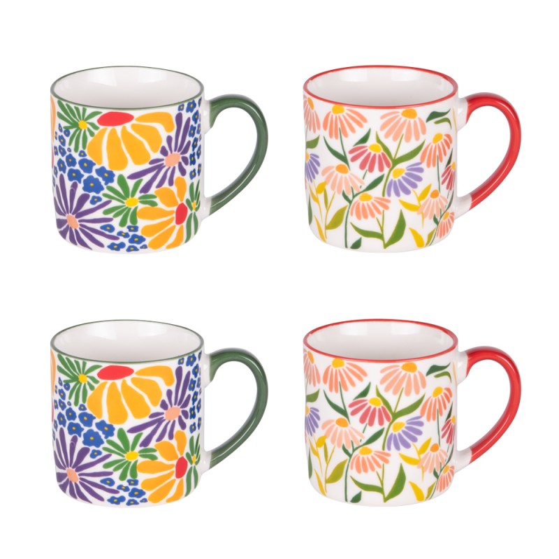 Cof 4 mugs 35cl floral muse