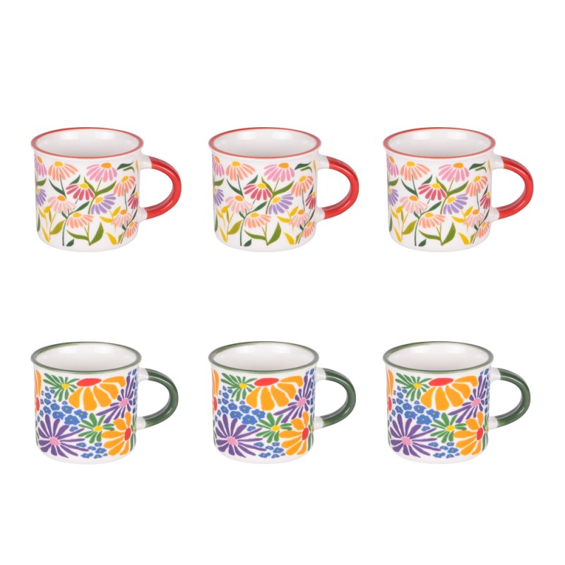 Cof 6 tasses 14cl floral muse