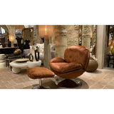 Fauteuil+ repose pied IZOP velours Fox