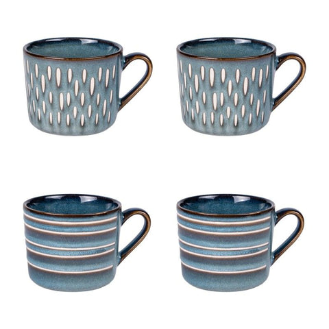 Coffret 4 Mugs HELSINKI Bleu 44CL
