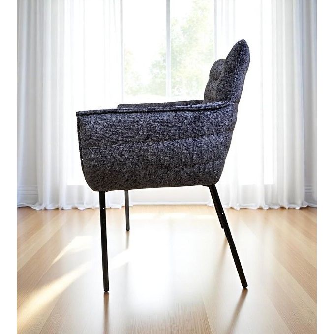 Fauteuil CLOUD bleu gris chenille 60x60xH84cm