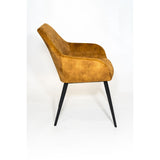 Chaise SOMAN velours Moutarde 57x61xH82cm