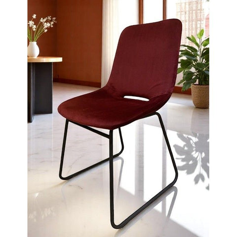 Chaise BUBBLE Velours Burgandy 48x52xH87cm