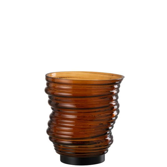 VASE TORNADO VERRE MARRON 16x16x17cm