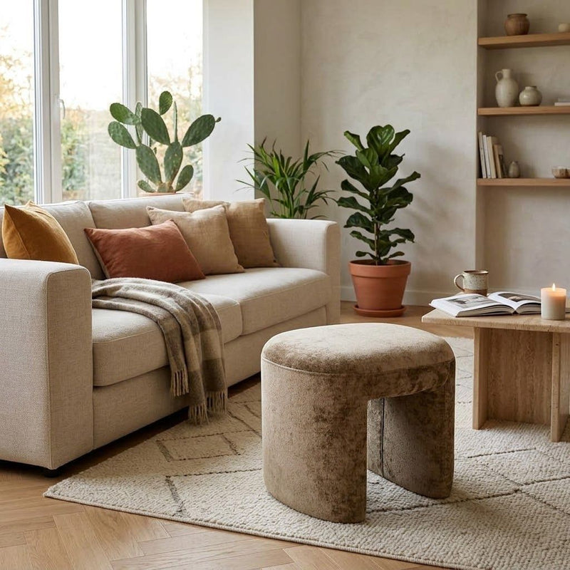 Pouf ARCHE Taupe 46x42,5xH40cm
