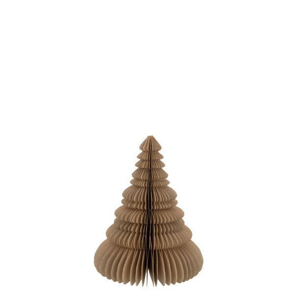 Sapin Noël à Poser Papier Beige M Ø19x24 cm