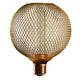Ampoule LED sphérique en métal grillagé doré