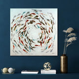 Painting Fish Swarm 100x100 cm