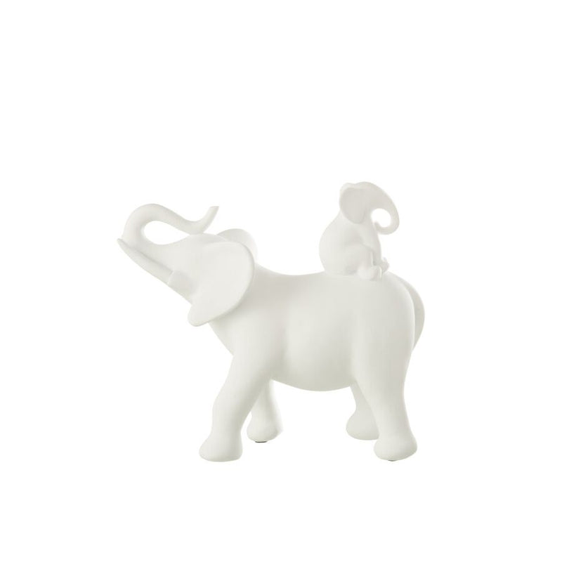 ELEPHANT PORTANT BEBE BLANC 26.5x11x23.5cm