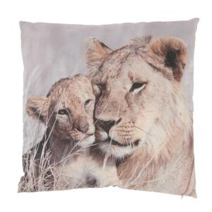Coussin lion et lionceau 45x45cm