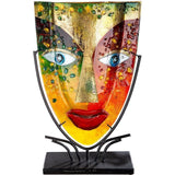 Vase Visage OEIL BLEU Multicolore 10x28.5xH47 cm