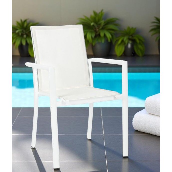 Fauteuil d'extérieur KONNOR Blanc 56x60xH88cm