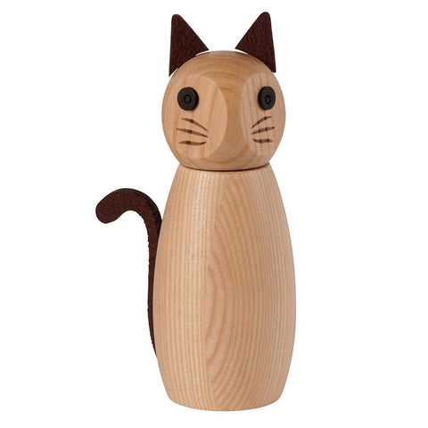 Poivrier Chat Bois et Feutrine 6.5xH17 cm