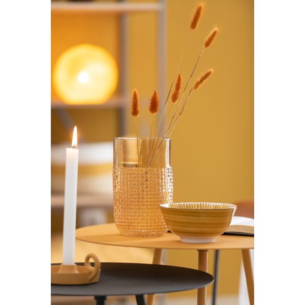 VASE MOTIF VERRE ORANGE 15x15x25.5cm