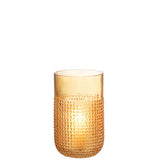 VASE MOTIF VERRE ORANGE 11.5x11.5x22.5cm