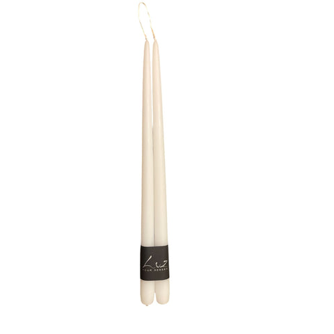 Paire de Bougies White Asparagus H40 cm