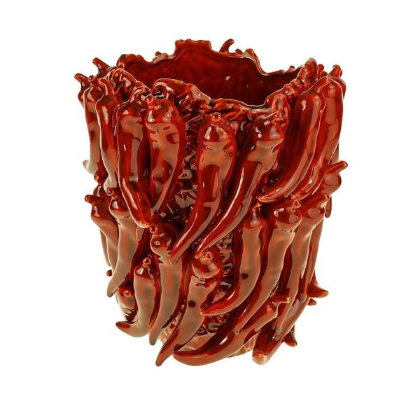 Vase Chili rouge bordeaux 28x27x30cm