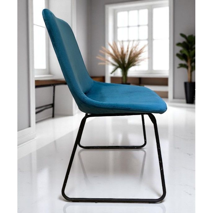 Chaise BUBBLE Velours Canard 48x52xH87cm