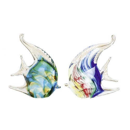 Glasart Figure poisson en verre multicolore 14x14cm