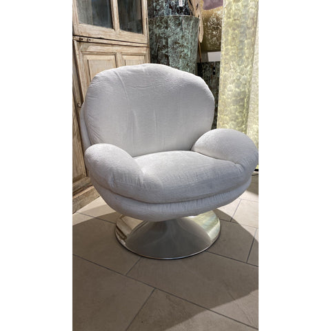 Fauteuil IZOP chenille Craie