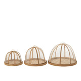 PLATEAU+CLOCHE BAMBOU MM