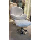 Fauteuil+ repose pied IZOP chenille Craie