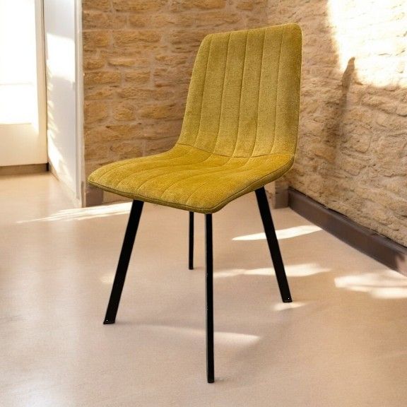 Chaise THER Tissu Moutarde 45x50xH87cm