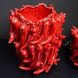 Vase Chili rouge bordeaux 28x27xH30 cm