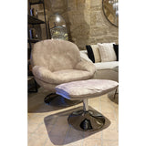 Fauteuil+ repose pied IZOP velours Weimar