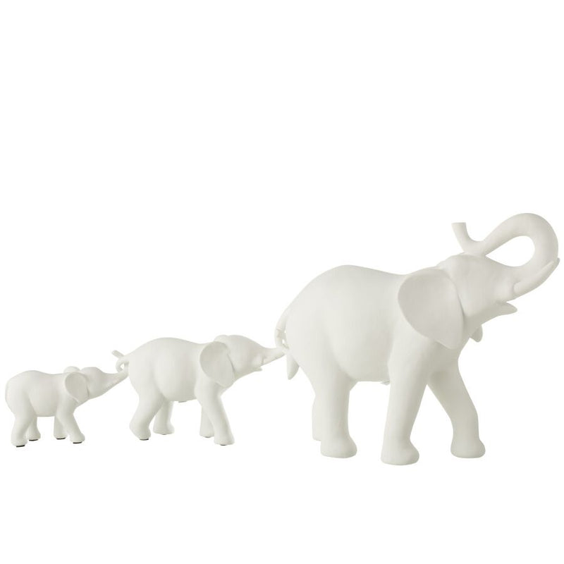 ELEPHANT RANG 3 BLANC 38x13.5x31.5cm