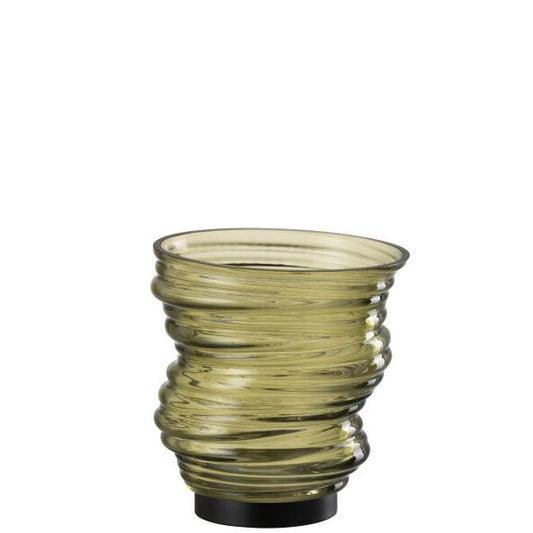 VASE TORNADO VERRE VERT 16x16x17cm