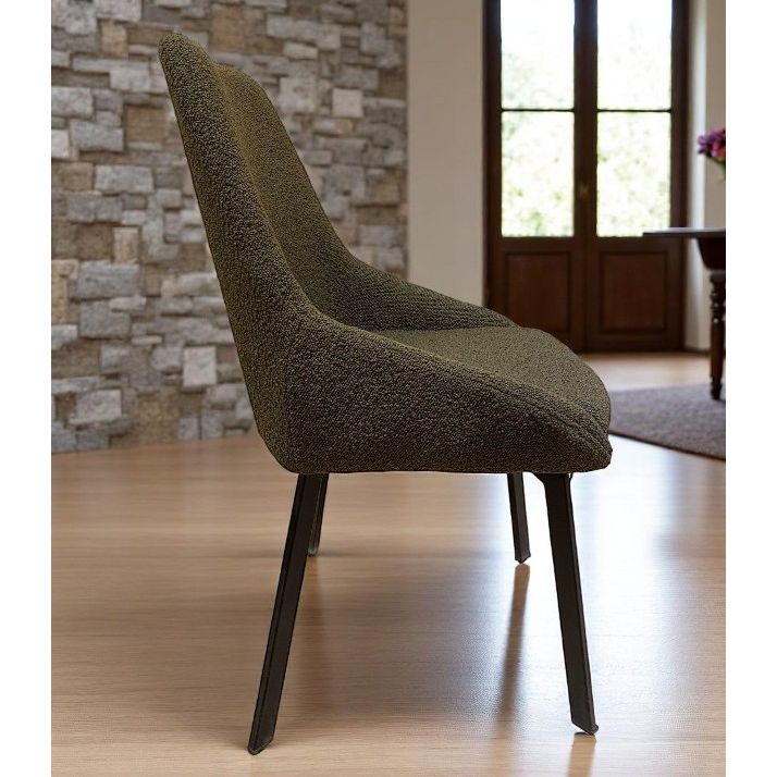 Chaise MARIZAN Tissu Bouclette Kaki 50x50xH86cm