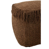 POUF CARRÉ TISSE +FRANGES 60x60x35cm