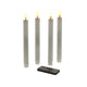 4 bougies LED, blanc+télécommande , H. 24,5cm