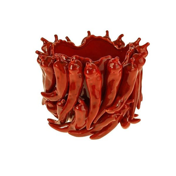 Vase Chili rouge bordeaux 25,5x24,5x20,5 cm