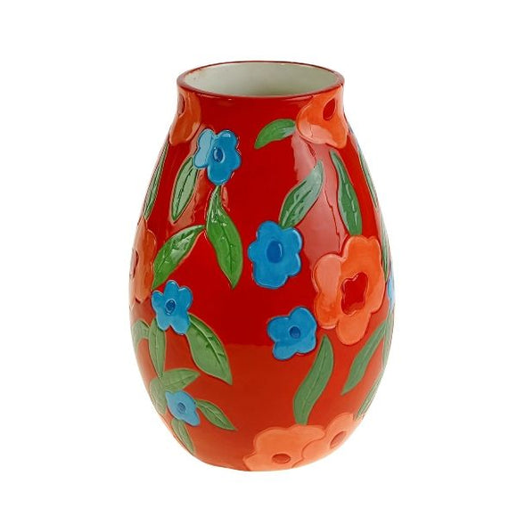 Vase Flores, rouge/bleu/vert 19.5xH28 cm