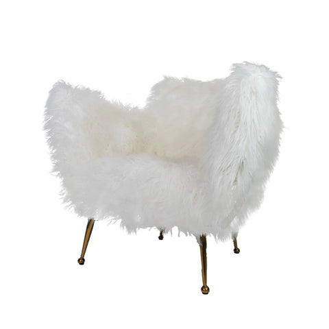 Fur chair white Chaise Fauteuil Fourrure Blanc