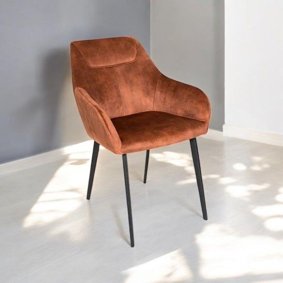 Chaise SOMAN velours Fox 57x61xH82cm