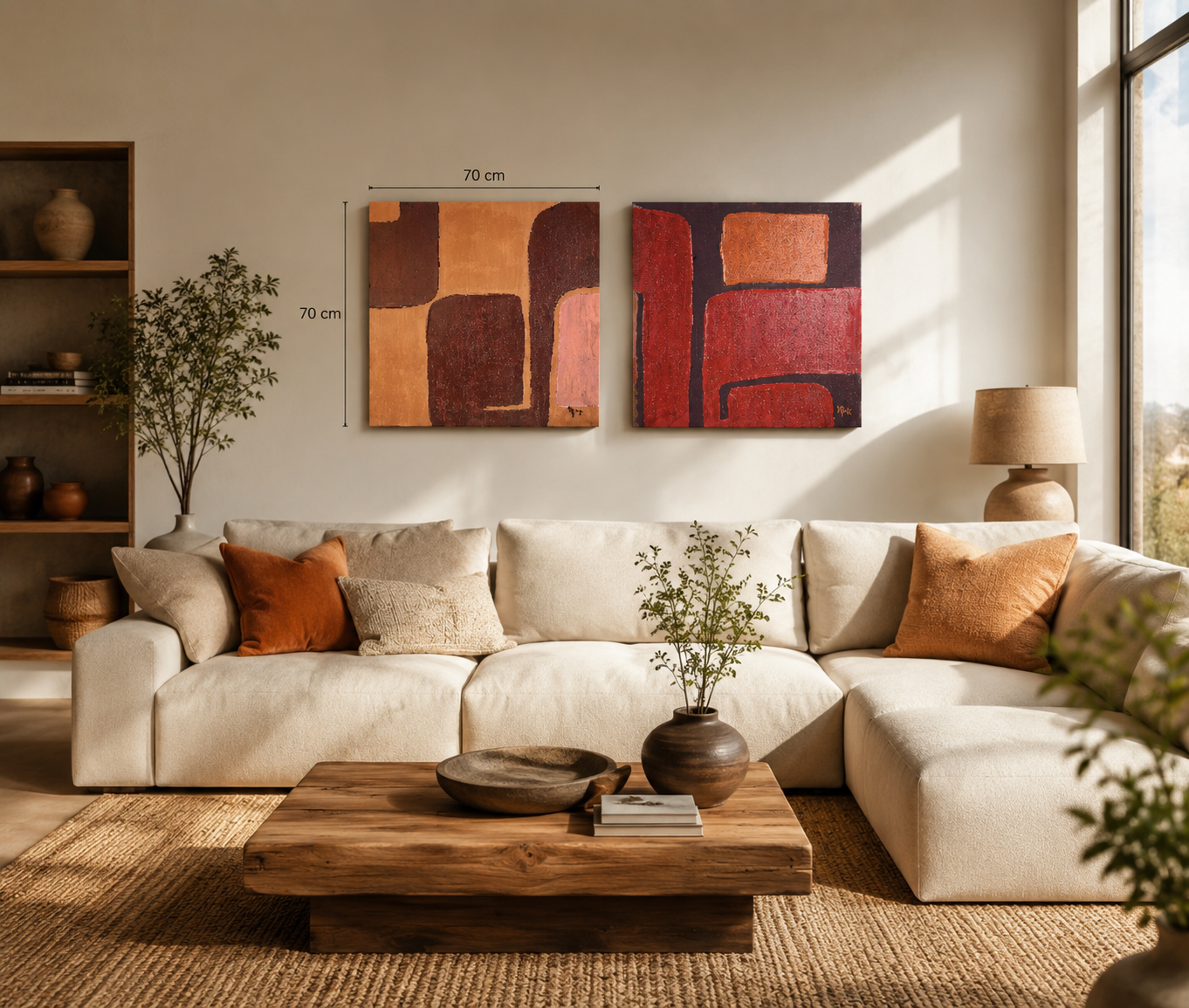 Tableaux DIPTYQUE BROWNY 70x70cm SET/2