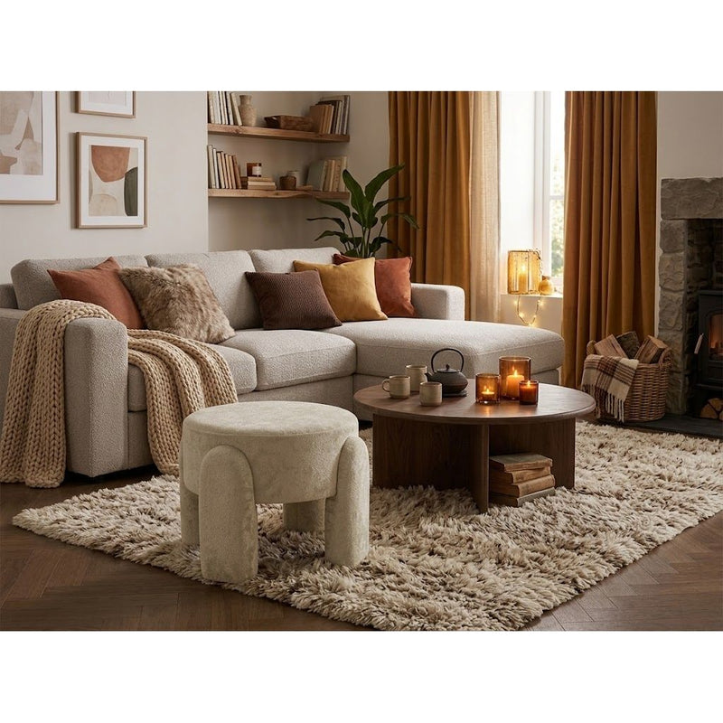 Pouf FOURTY Beige Ø45h37cm