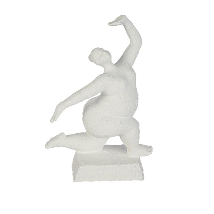 Statue femme main levée en résine blanche 18x9xH26 cm