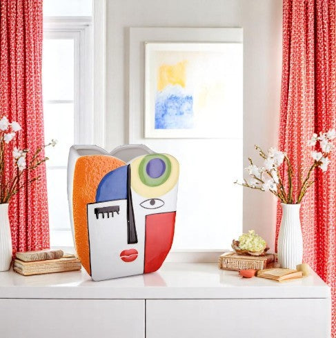 Vase en céramique multicolore CARA 10.5xH20 cm