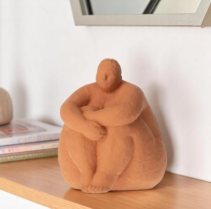 Statue SUMETTE Assise Terracota ATHEZZA 14x14xH17.5 cm